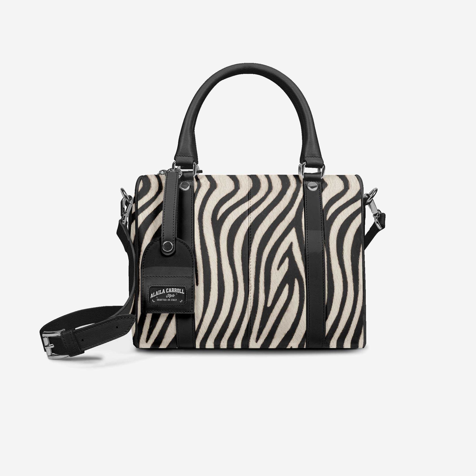 DESIGNER LUXURY STYLISH PENDANT BAG BLACK & ZEBRA PRINT