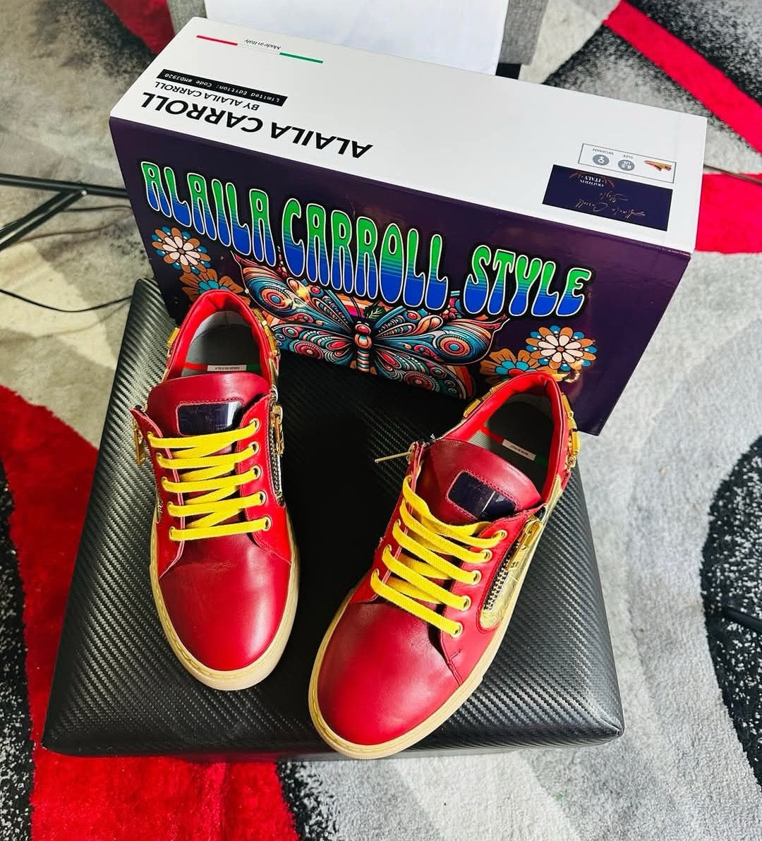 Alaila Carroll METAL URBAN LOW TOP RED & GOLD