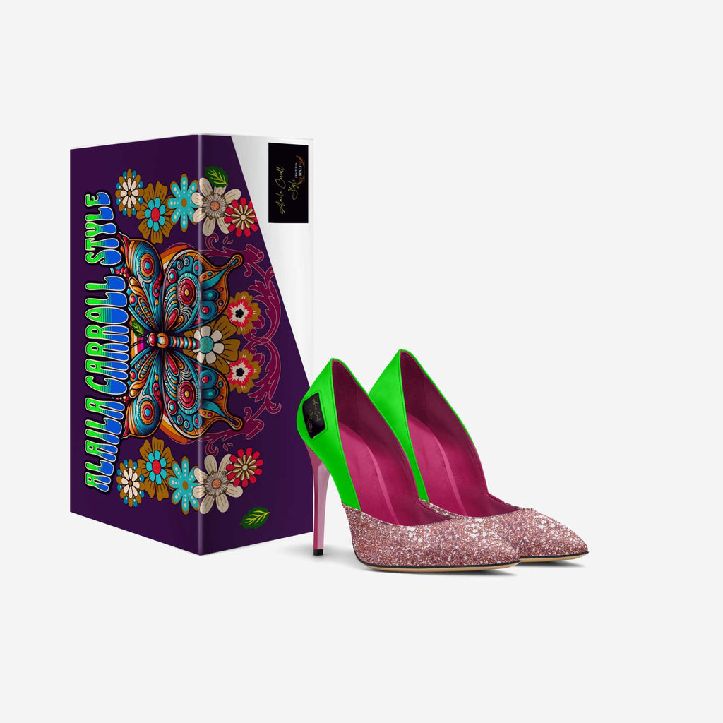 Luxury Green & Pink Simple Cut High Heel image 7