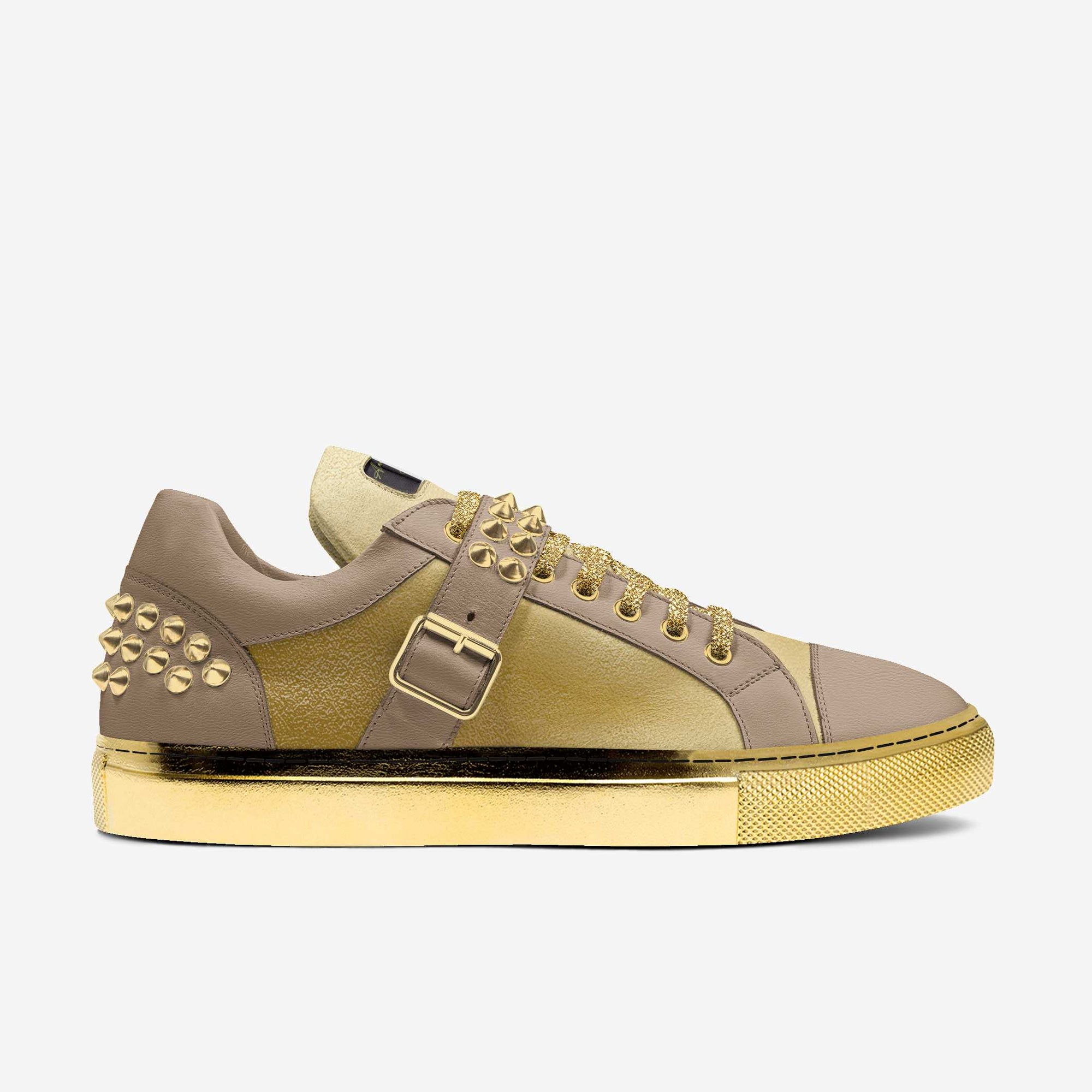 TAN & GOLD SPIKE FASHION LOW TOP image 4