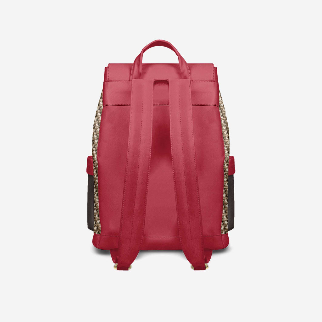 VINTAGE RED & BROWN LUXE BACKPACK image 4