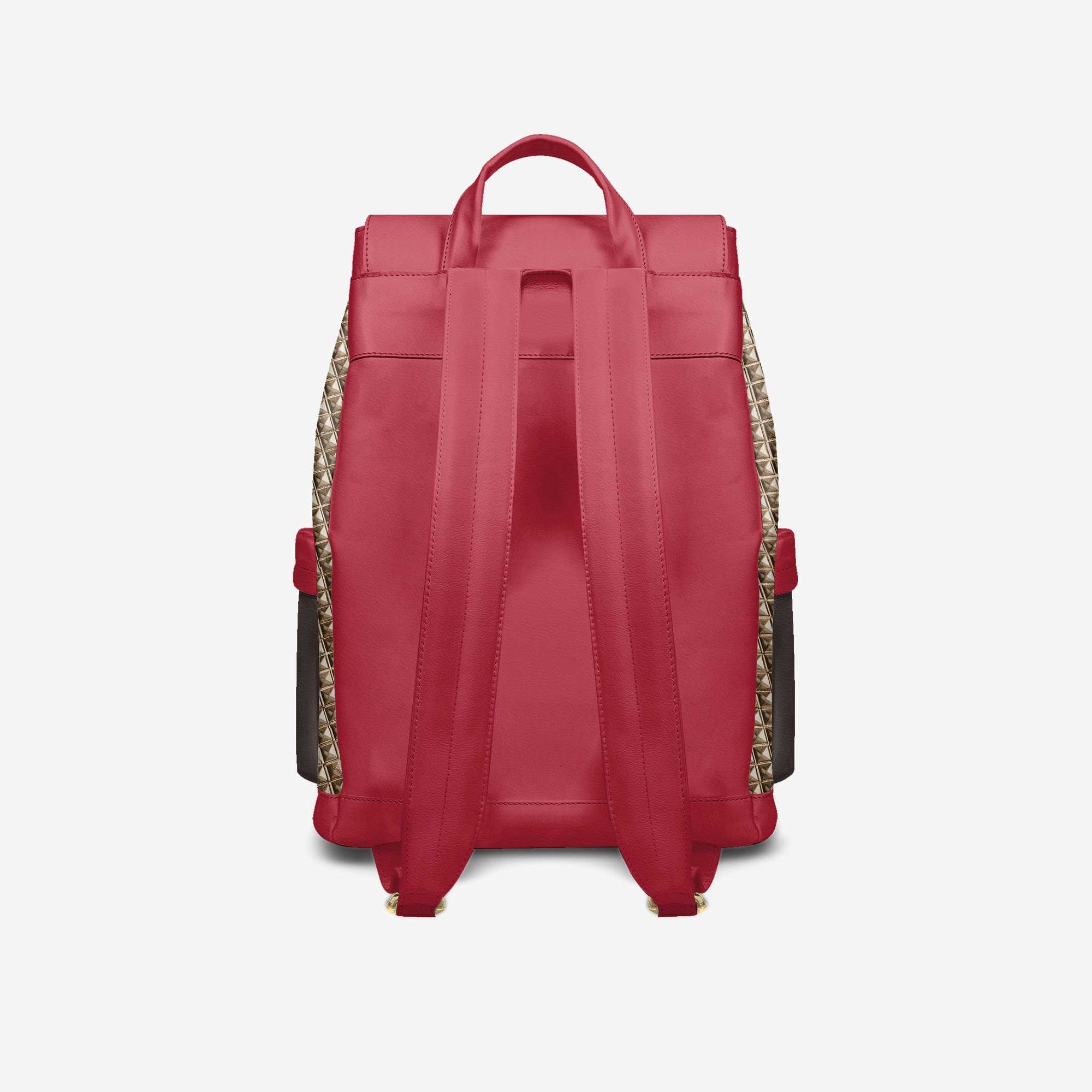 VINTAGE RED & BROWN LUXE BACKPACK image 4