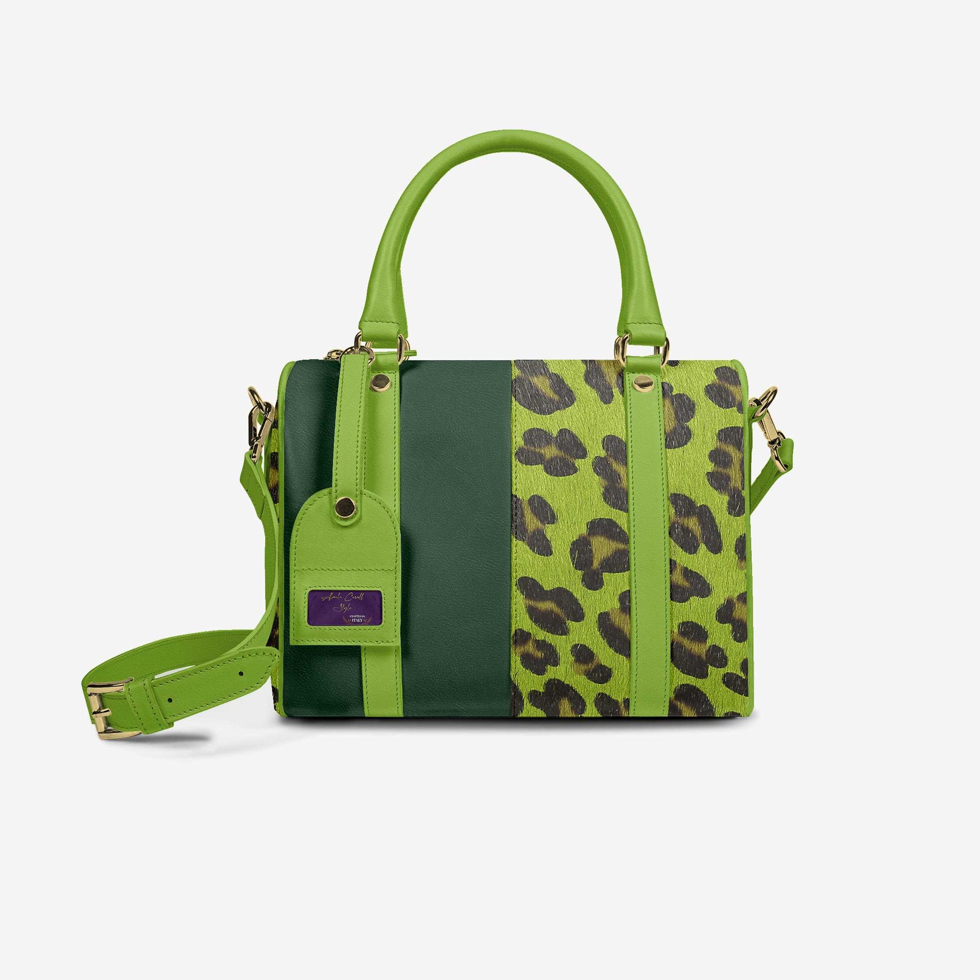 DESIGNER LUXURY STYLISH GREEN & JAGUAR PRINT PENDANT BAG image 0