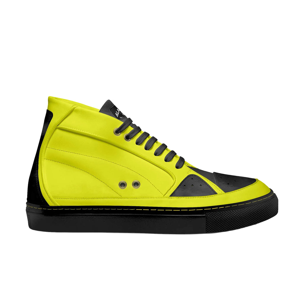 Motor-inspired sneaker in yellow & black with perforated panels, metallic eyelets, and lightweight sole for breathable comfort and bold street style.

motor inspired sneakers, yellow black sneakers, luxury active sneakers, lightweight fashion sneakers, breathable sneakers, big size sneakers, streetwear athletic shoes, designer sport sneakers