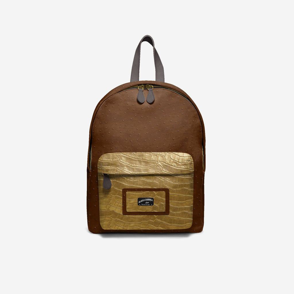Minimal Luxe Backpack Brown & Gold