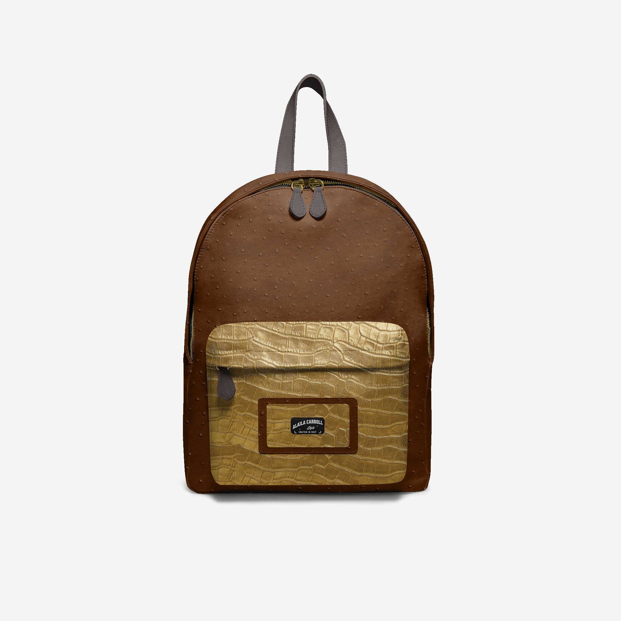 Minimal Luxe Backpack Brown & Gold