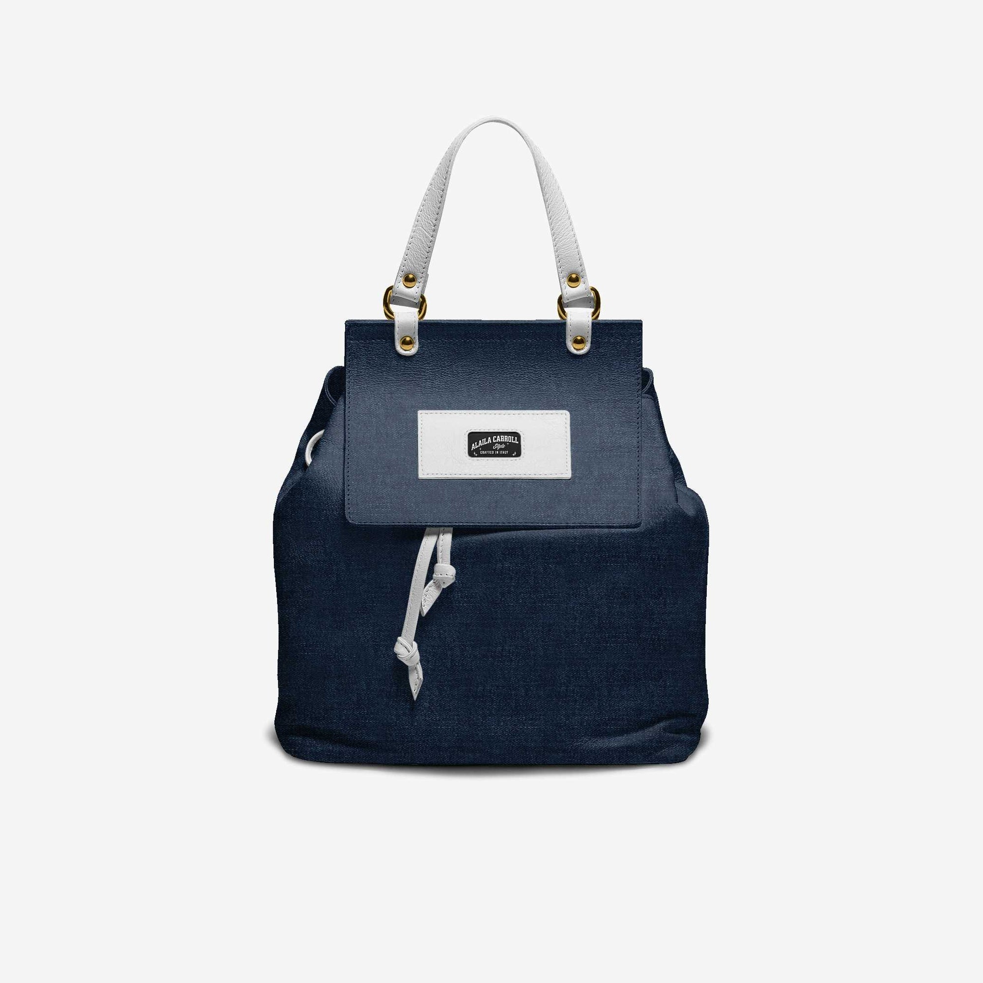 Multiuse Luxe Fashion Bag Denim & White