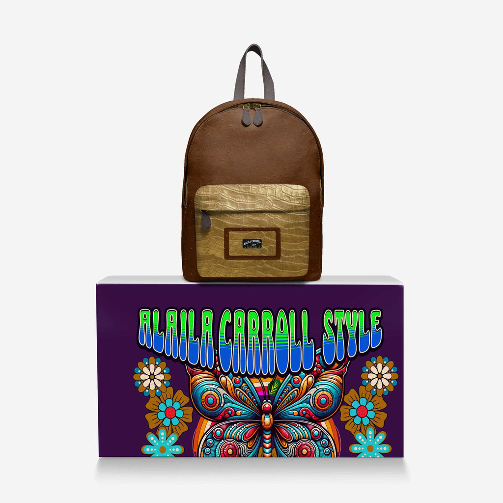 Minimal Luxe Backpack Brown & Gold