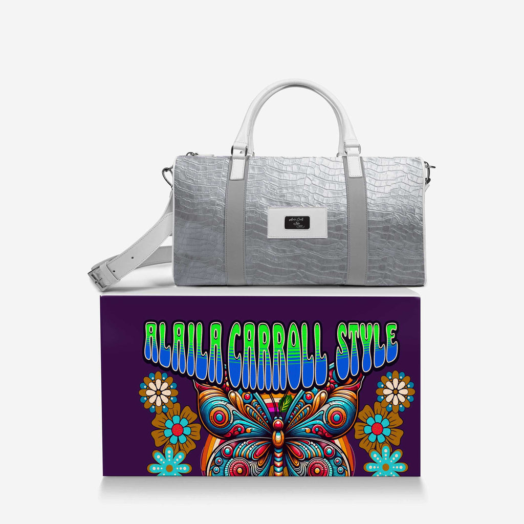 DESIGNER LUXE TRAVEL BAG Silver
