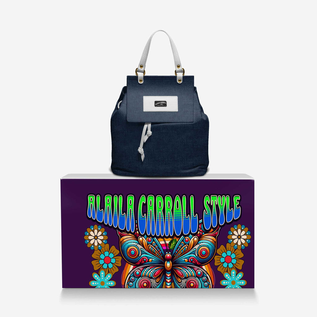 Multiuse Luxe Fashion Bag Denim & White