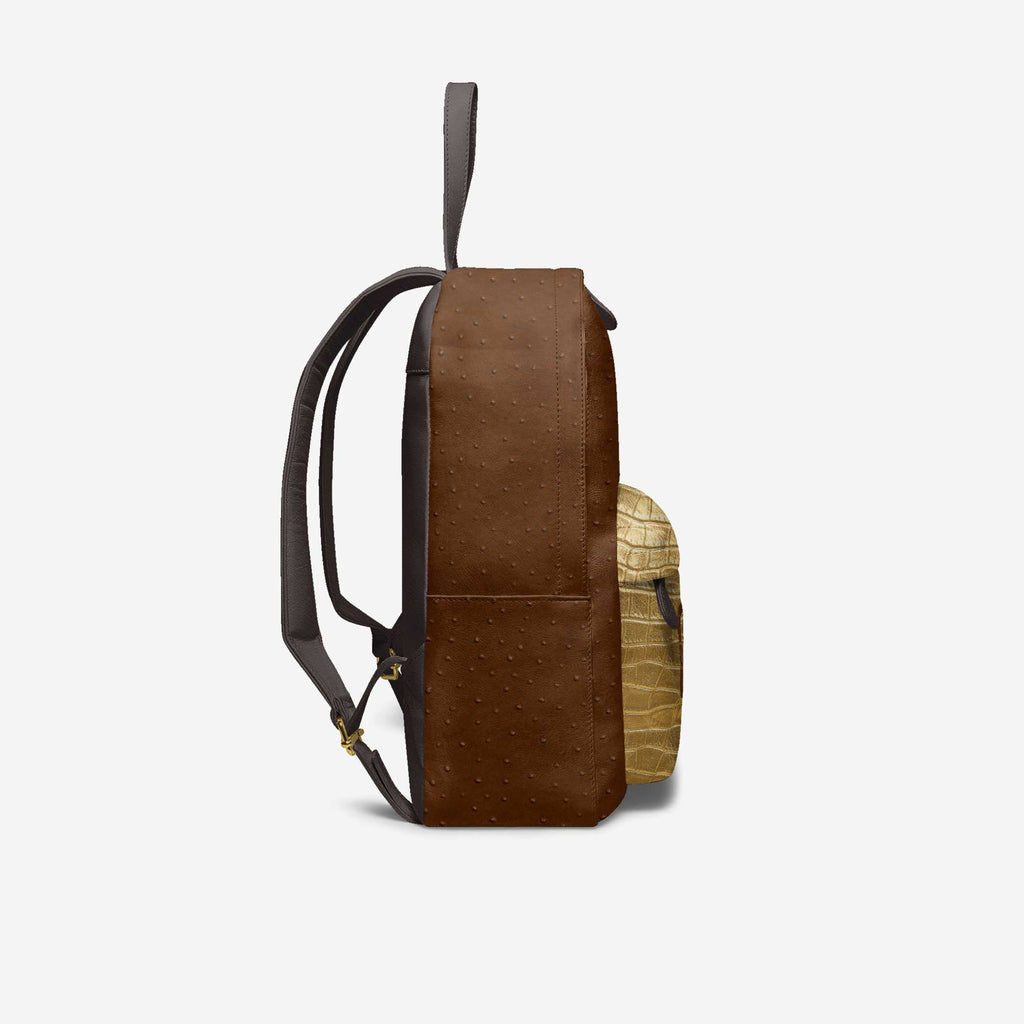 Minimal Luxe Backpack Brown & Gold