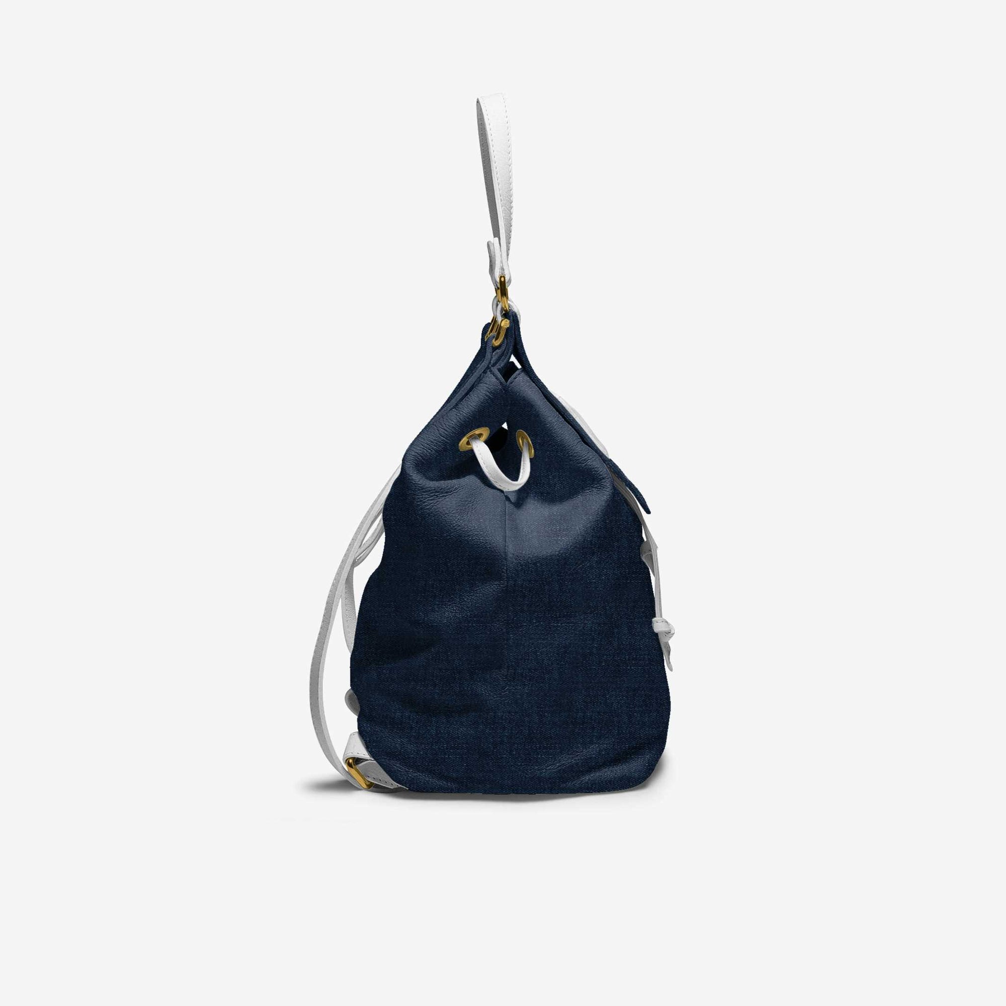 Multiuse Luxe Fashion Bag Denim & White