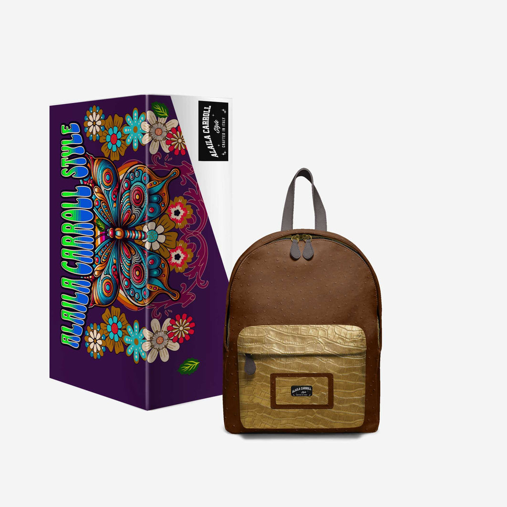 Minimal Luxe Backpack Brown & Gold