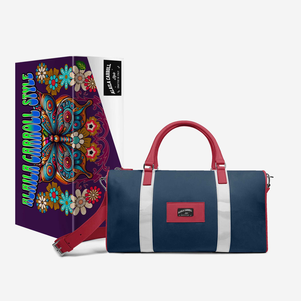 DESIGNER LUXE TRAVEL BAG Red, White, & Blue