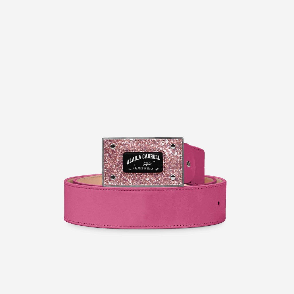 Luxury Buckle Belt – Pink & Silver
