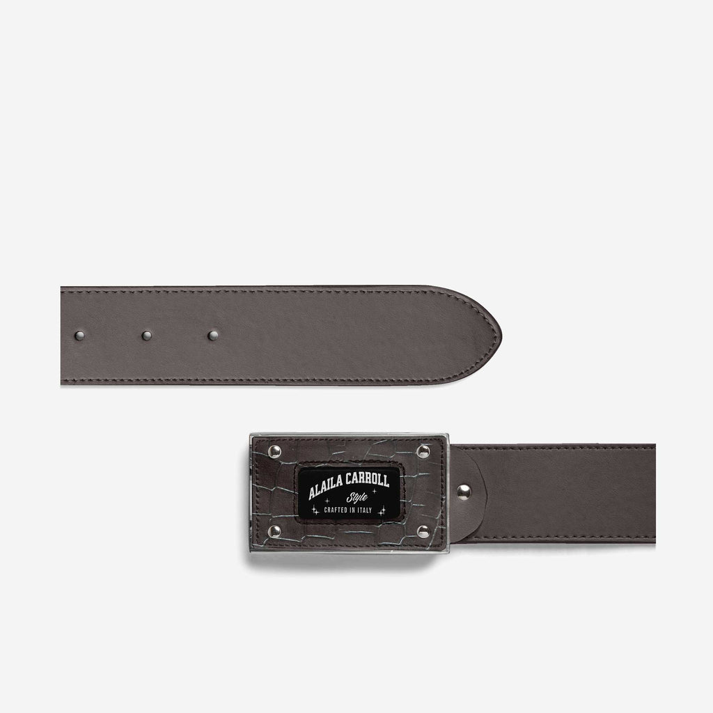Luxury Buckle Belt – Tabacco Croc