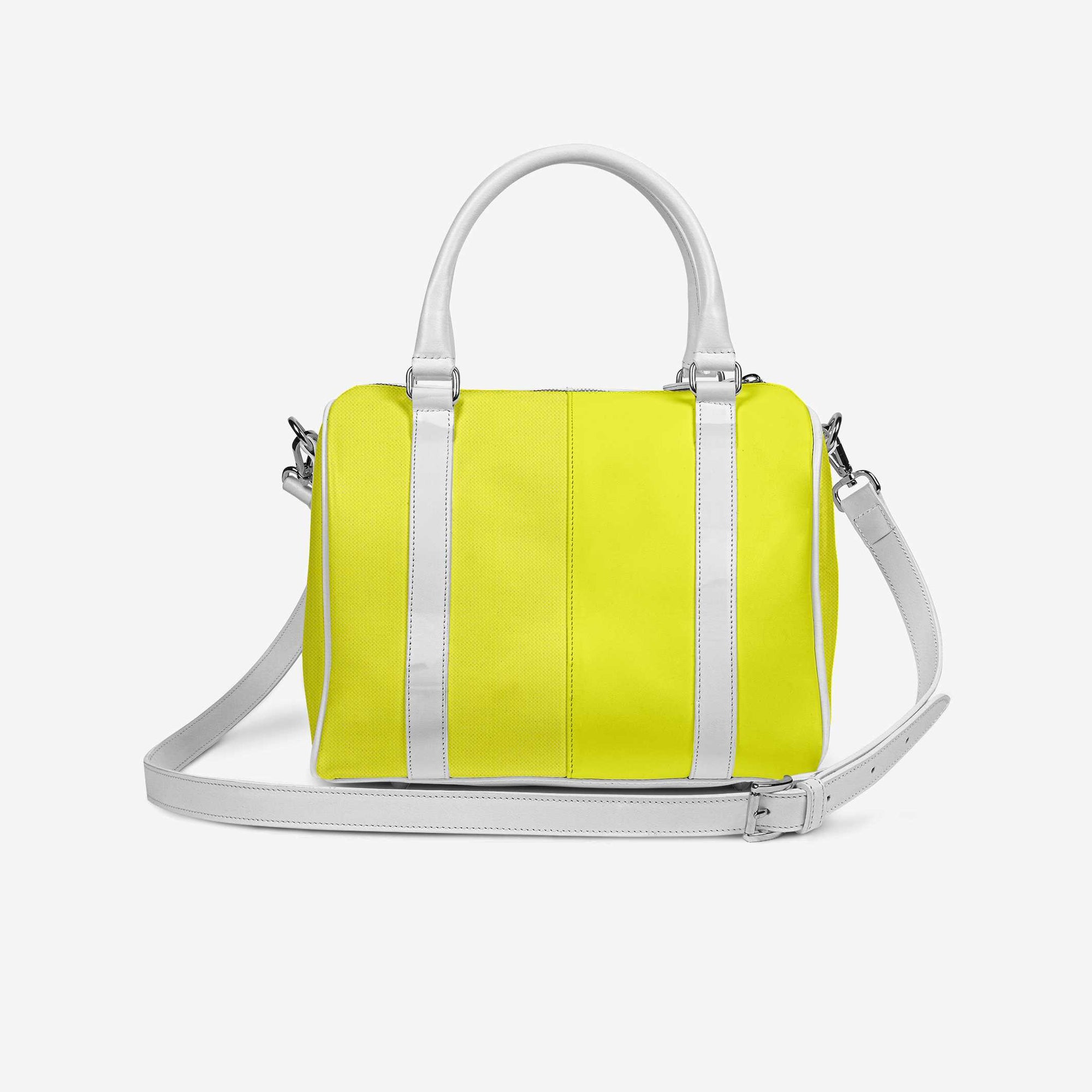 Designer Luxury Stylish Bag Yellow & White | Elegant Fashion Handbag | Alaila Carroll Style