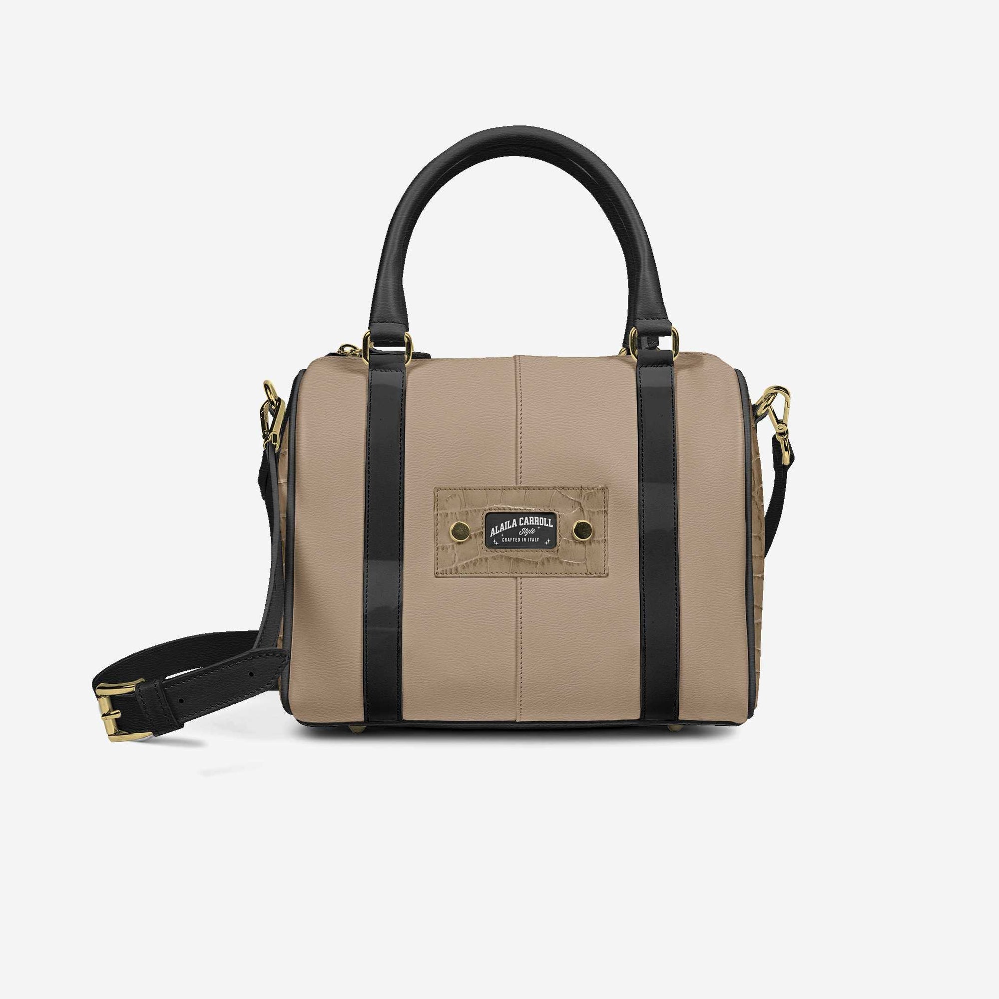 DESIGNER LUXURY STYLISH BAG Tan and Croc