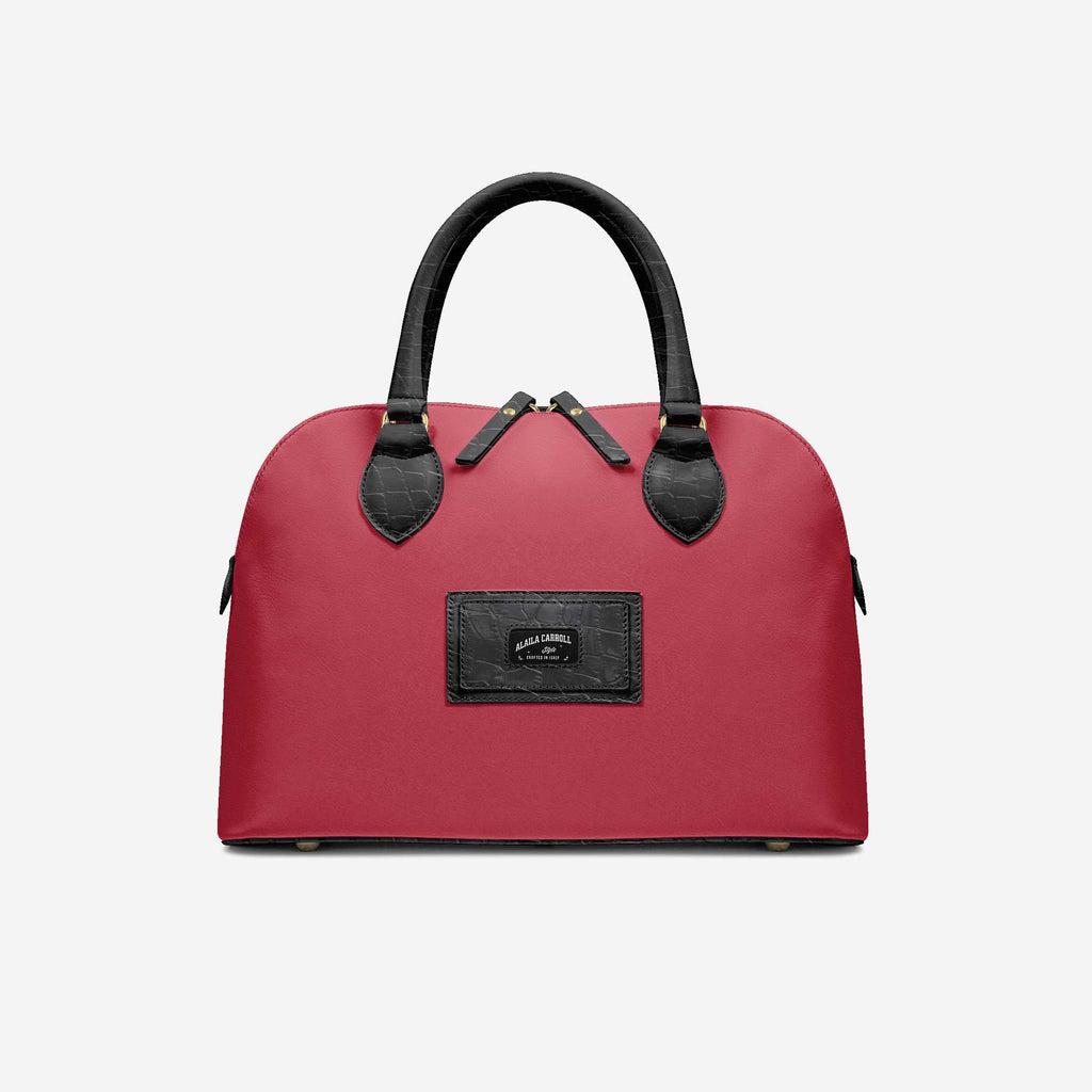 DESIGNER LUXURY FASHION-CHIC BAG Red & Black Croc