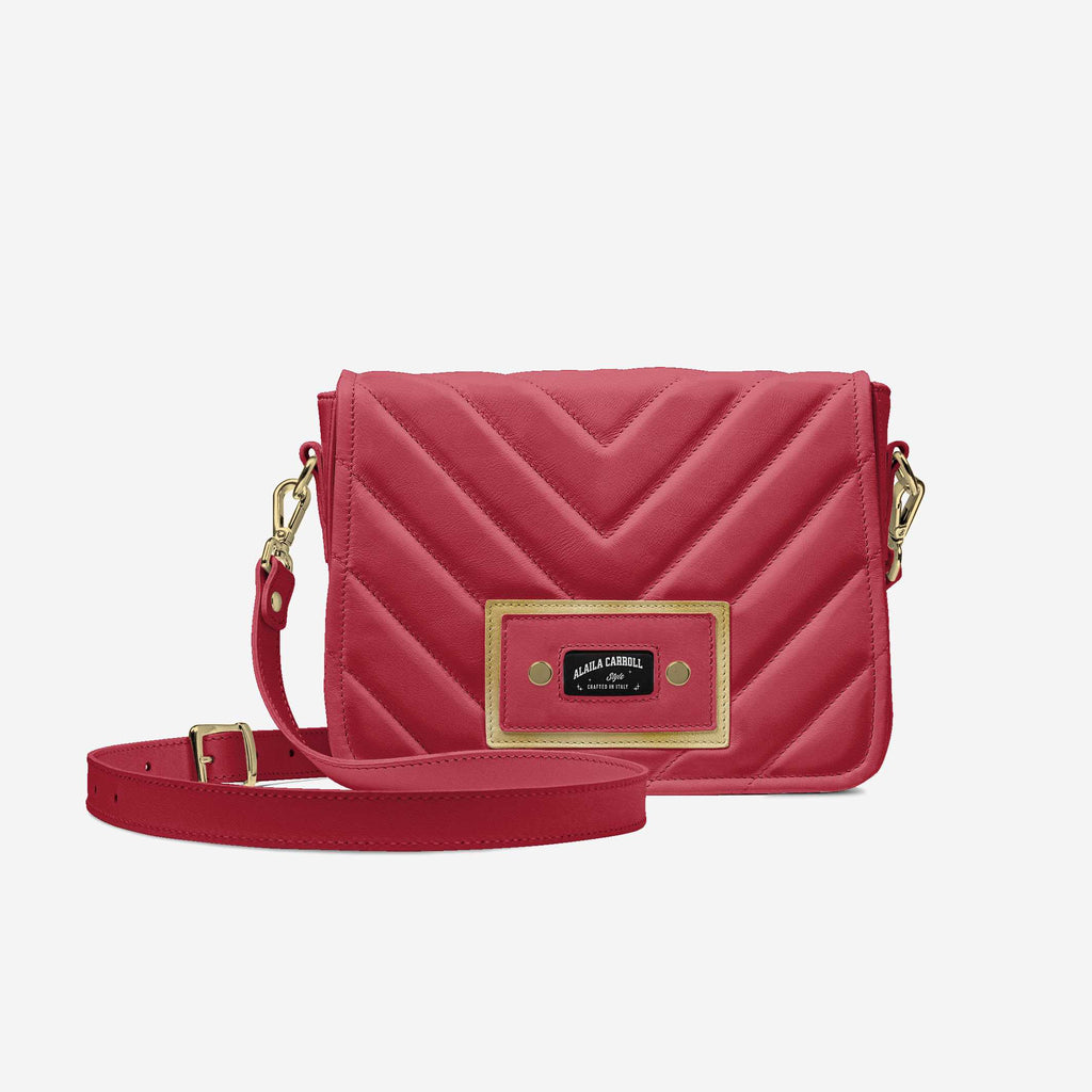 Designer Luxury Fashion-Urban Bag Red and Gold | Elegant Crossbody Handbag | Alaila Carroll Style