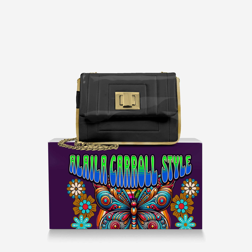 DESIGNER LUXE ELEGANT DRESS BAG Black & Gold