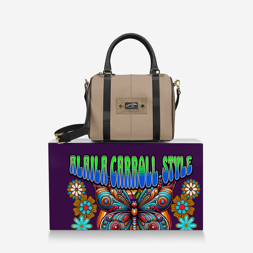 DESIGNER LUXURY STYLISH BAG Tan and Croc