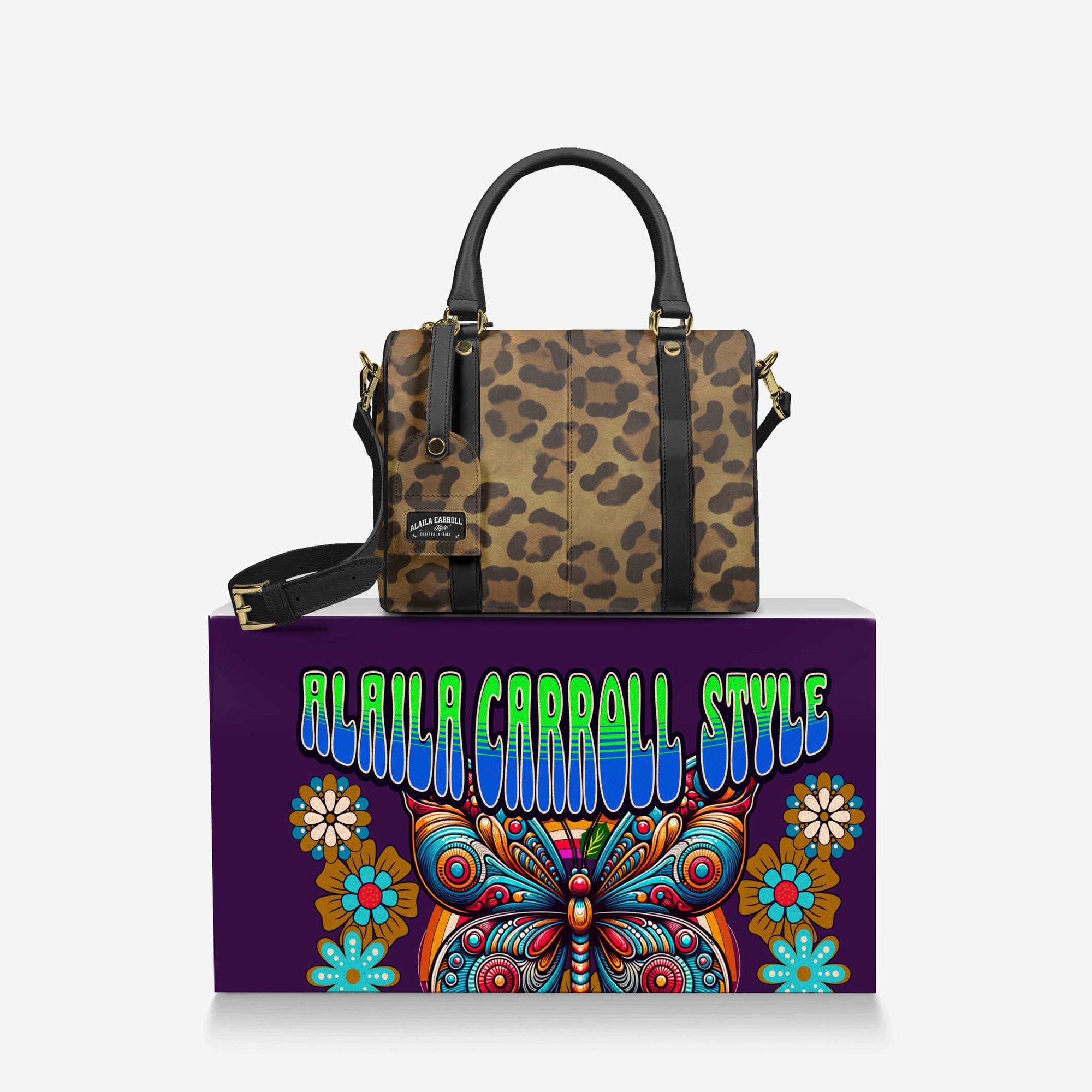 DESIGNER LUXURY STYLISH PENDANT BAG Leopard and Black
