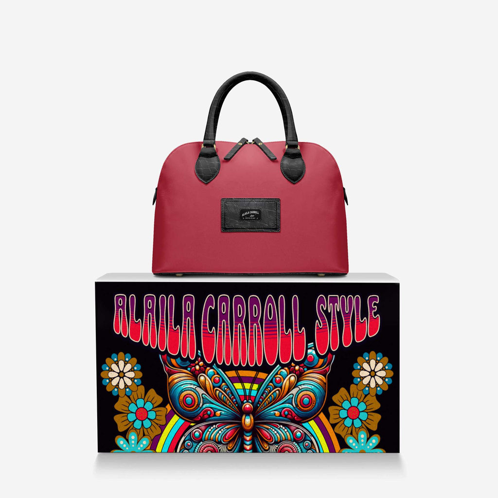 DESIGNER LUXURY FASHION-CHIC BAG Red & Black Croc