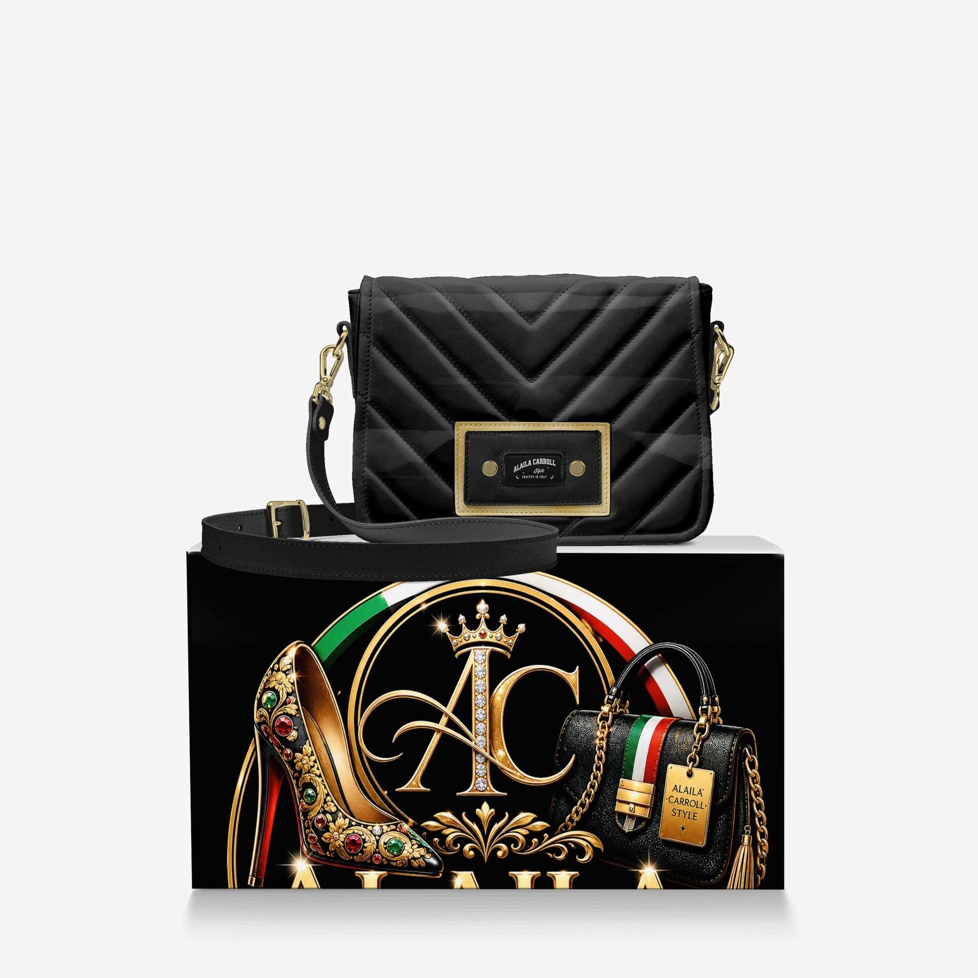 DESIGNER LUXURY FASHION-URBAN BAG – Black & Gold