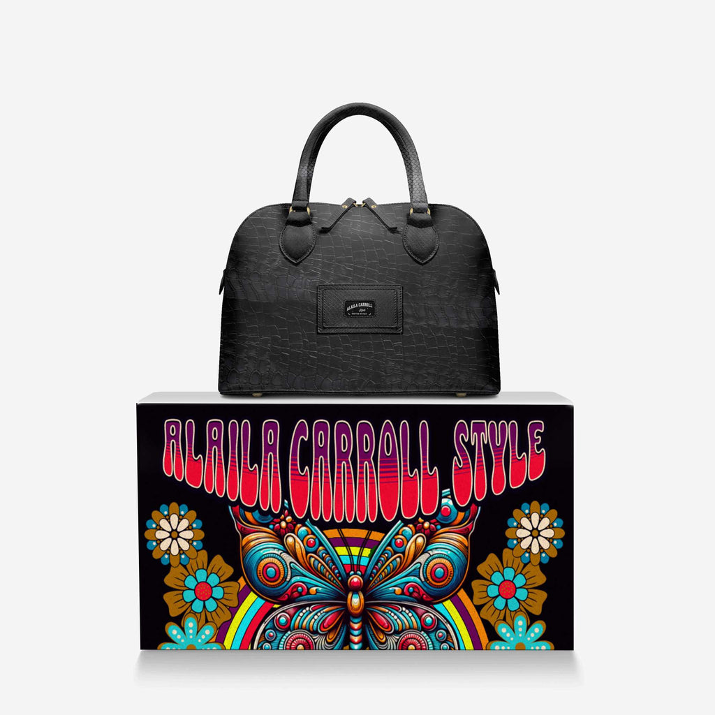 Designer Luxury Fashion-Chic Bag – Black Croc & Python