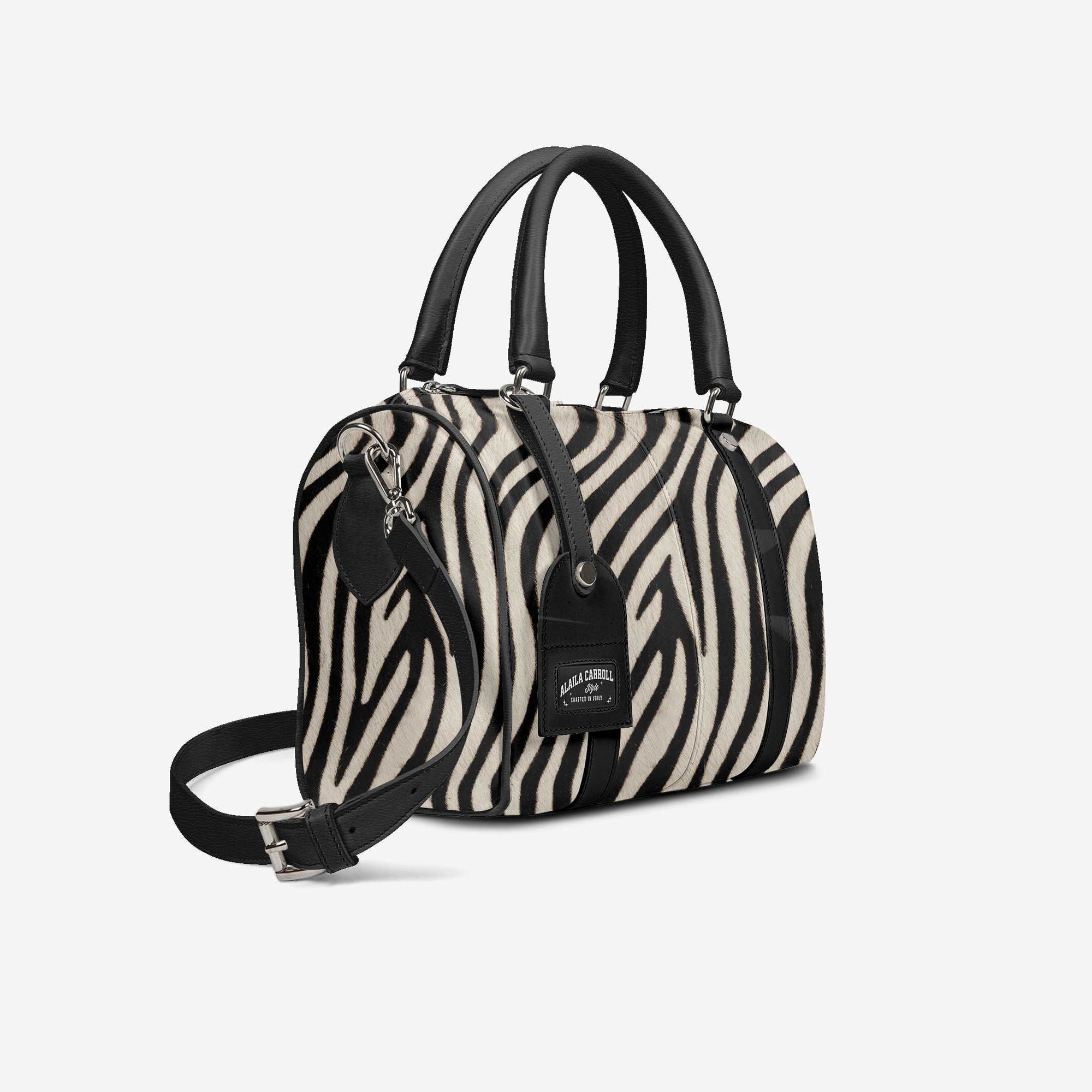 DESIGNER LUXURY STYLISH PENDANT BAG BLACK & ZEBRA PRINT
