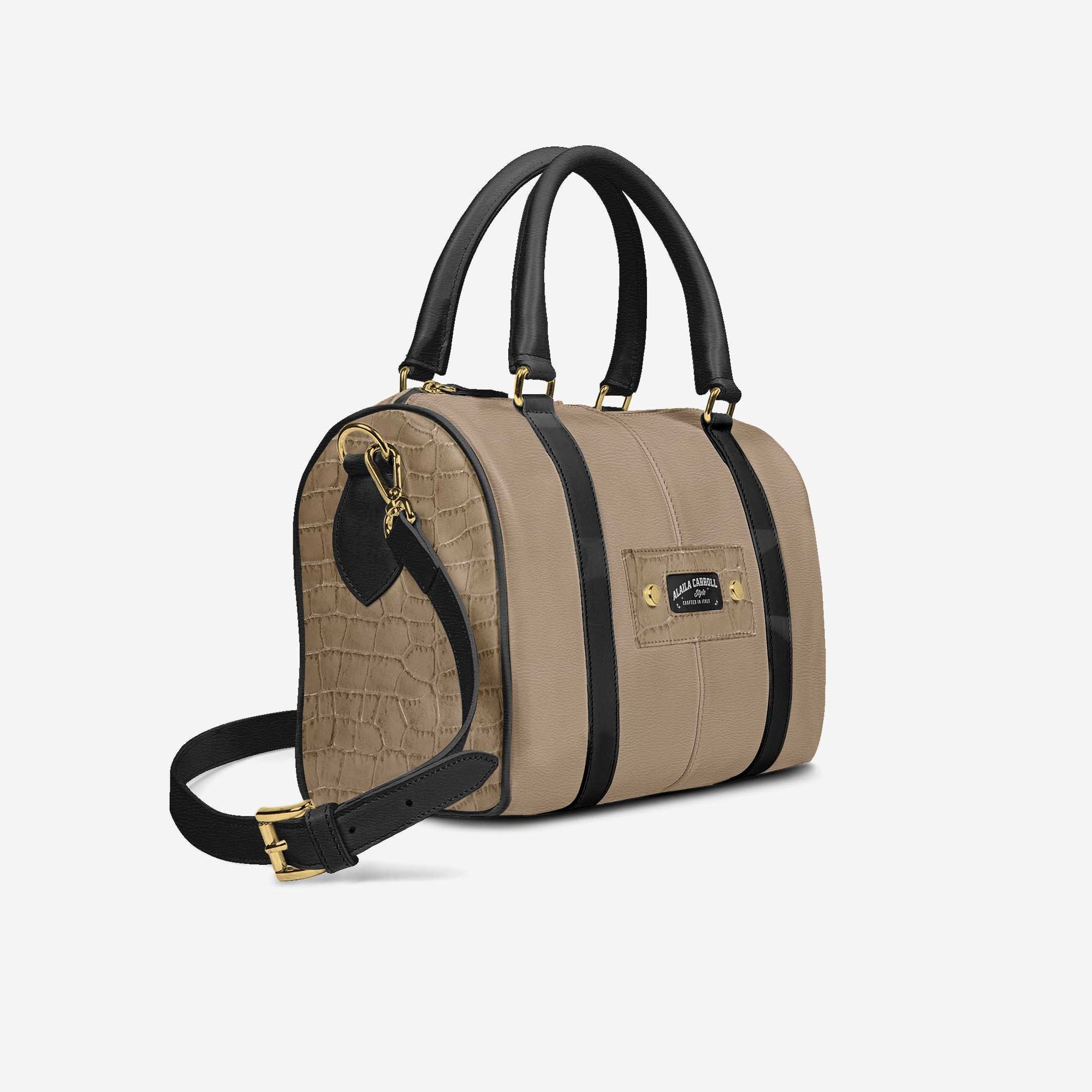 DESIGNER LUXURY STYLISH BAG Tan and Croc
