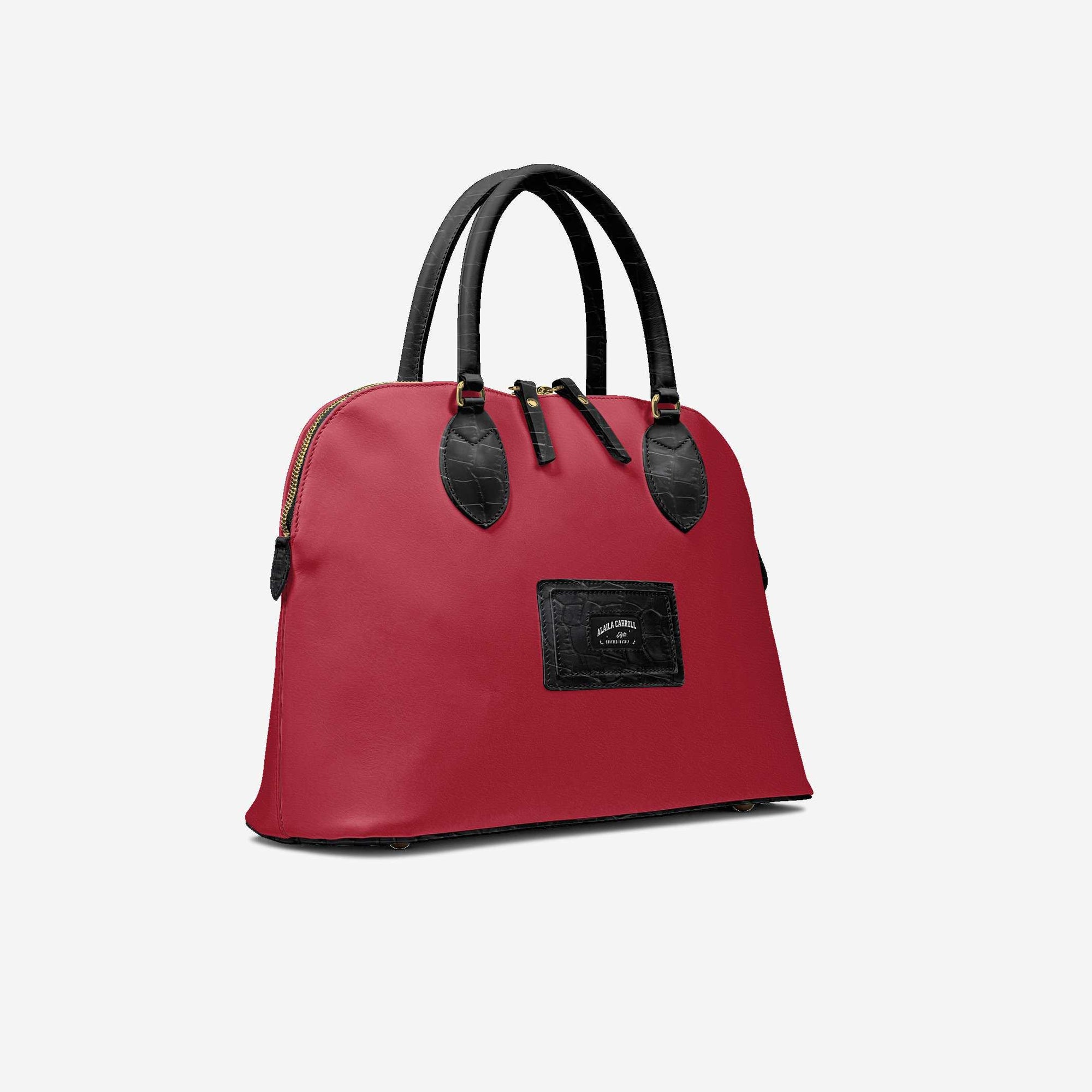 DESIGNER LUXURY FASHION-CHIC BAG Red & Black Croc