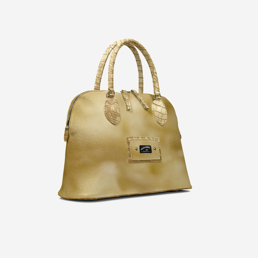 Designer Luxury Fashion-Chic Bag Gold & Gold Croc – Timeless Elegance, Unmistakable Luxury