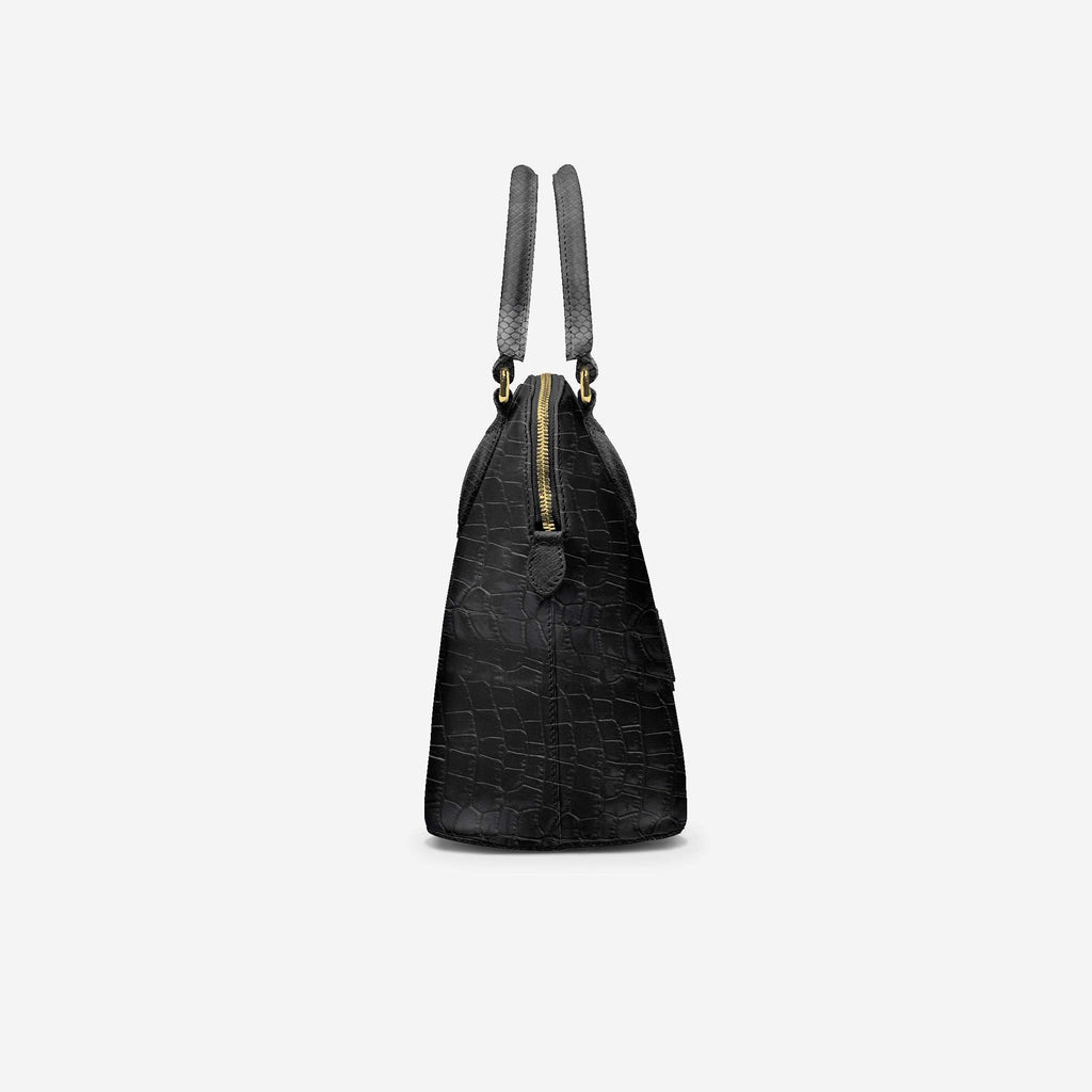 Designer Luxury Fashion-Chic Bag – Black Croc & Python