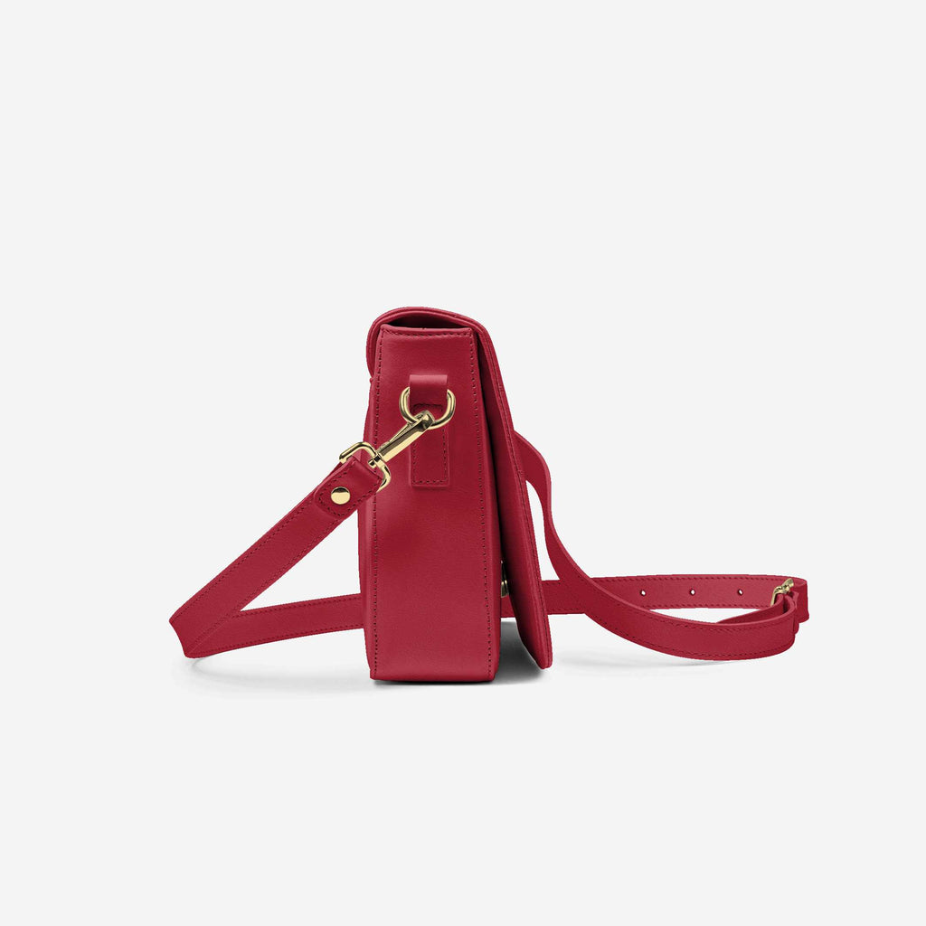 Designer Luxury Fashion-Urban Bag Red and Gold | Elegant Crossbody Handbag | Alaila Carroll Style