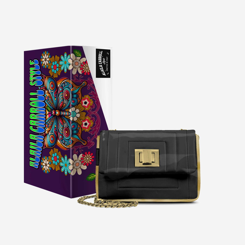 DESIGNER LUXE ELEGANT DRESS BAG Black & Gold