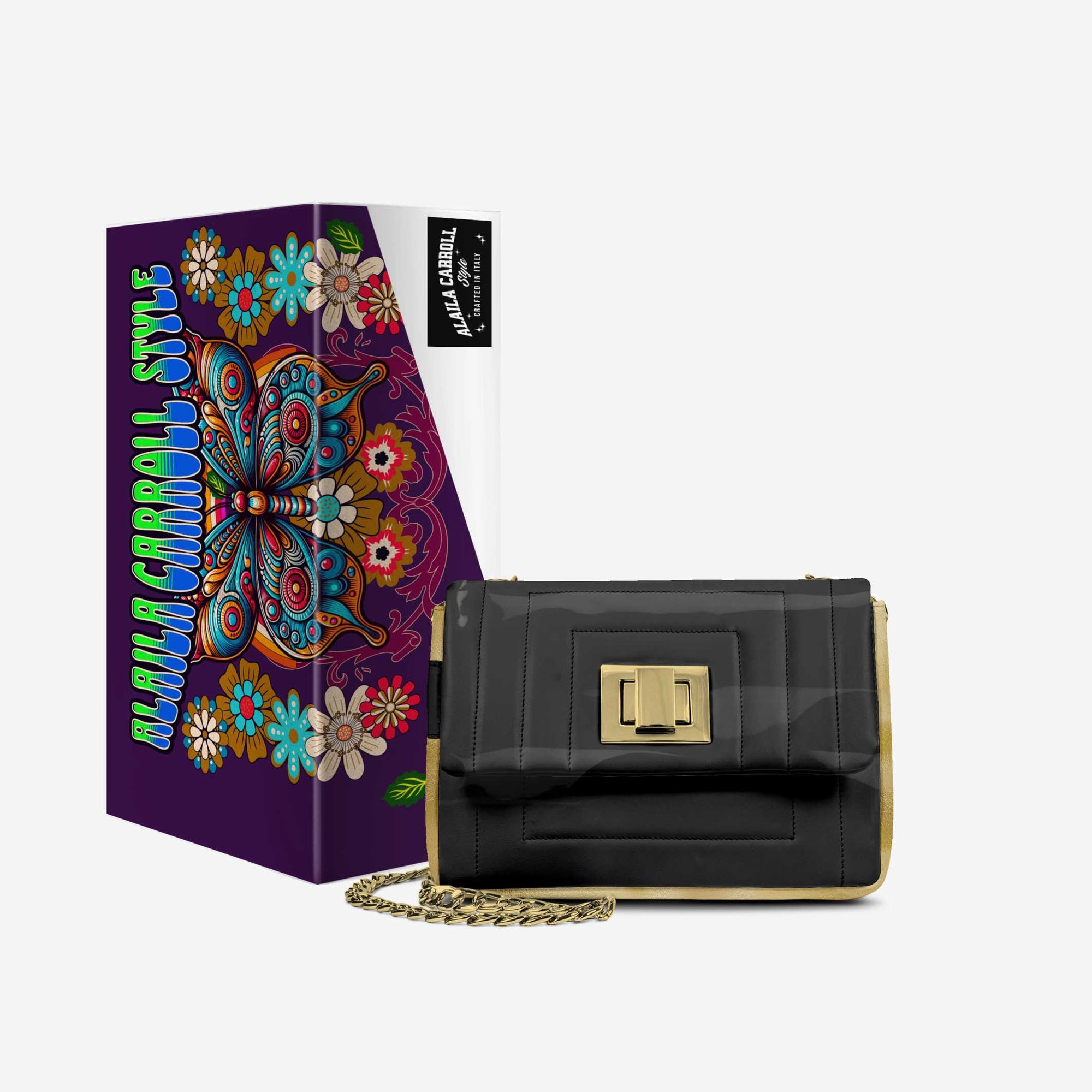 DESIGNER LUXE ELEGANT DRESS BAG Black & Gold