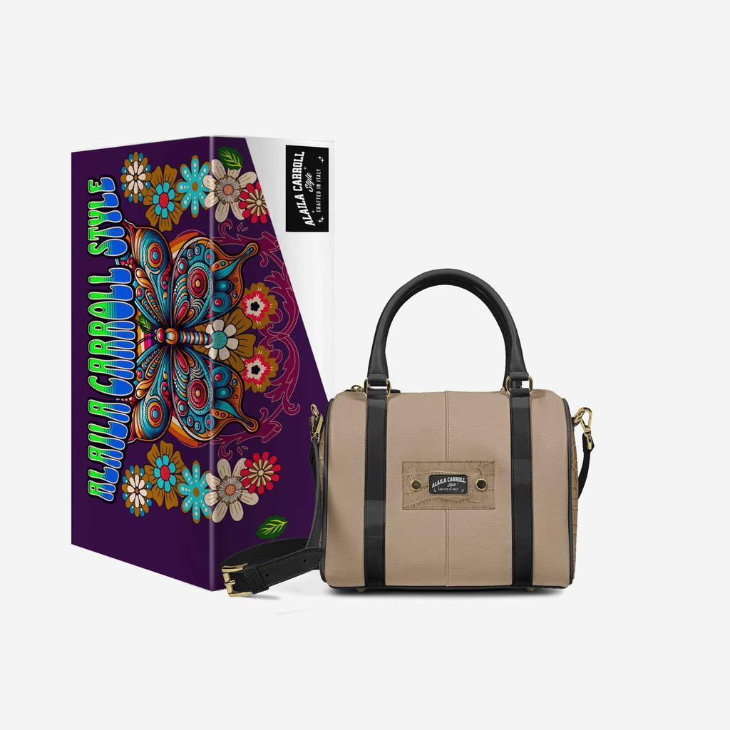 DESIGNER LUXURY STYLISH BAG Tan and Croc