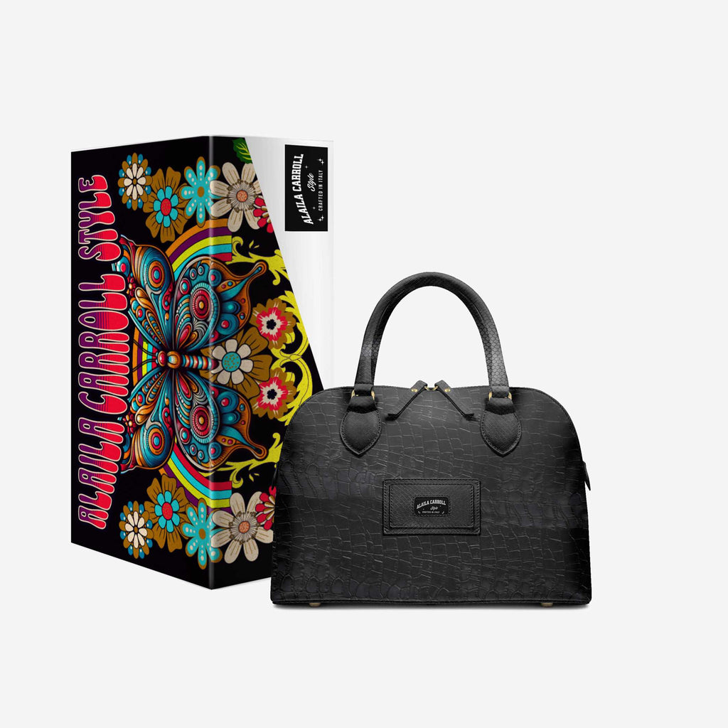 Designer Luxury Fashion-Chic Bag – Black Croc & Python
