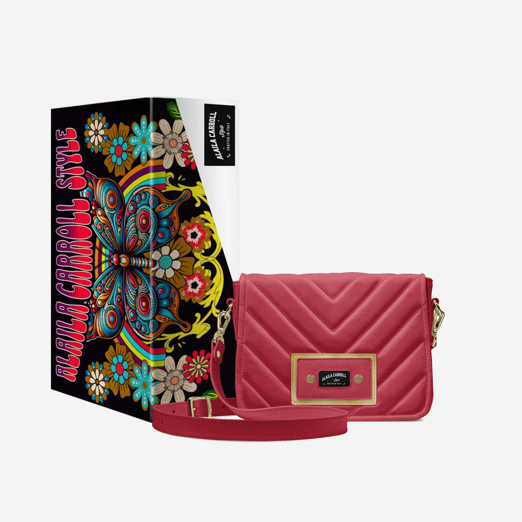 Designer Luxury Fashion-Urban Bag Red and Gold | Elegant Crossbody Handbag | Alaila Carroll Style