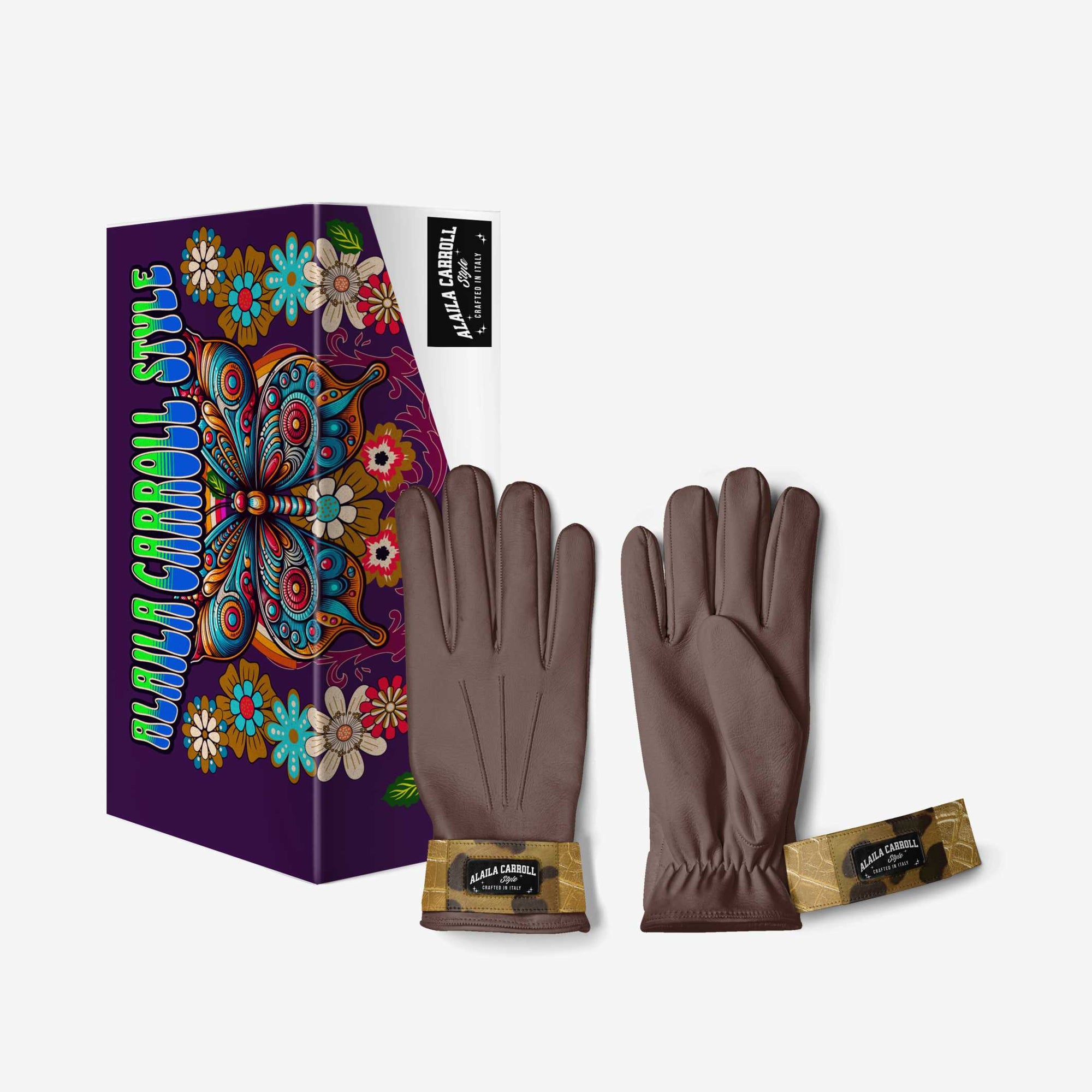 DESIGNER LUXE FASHION GLOVES Brown, Gold, & Leopard