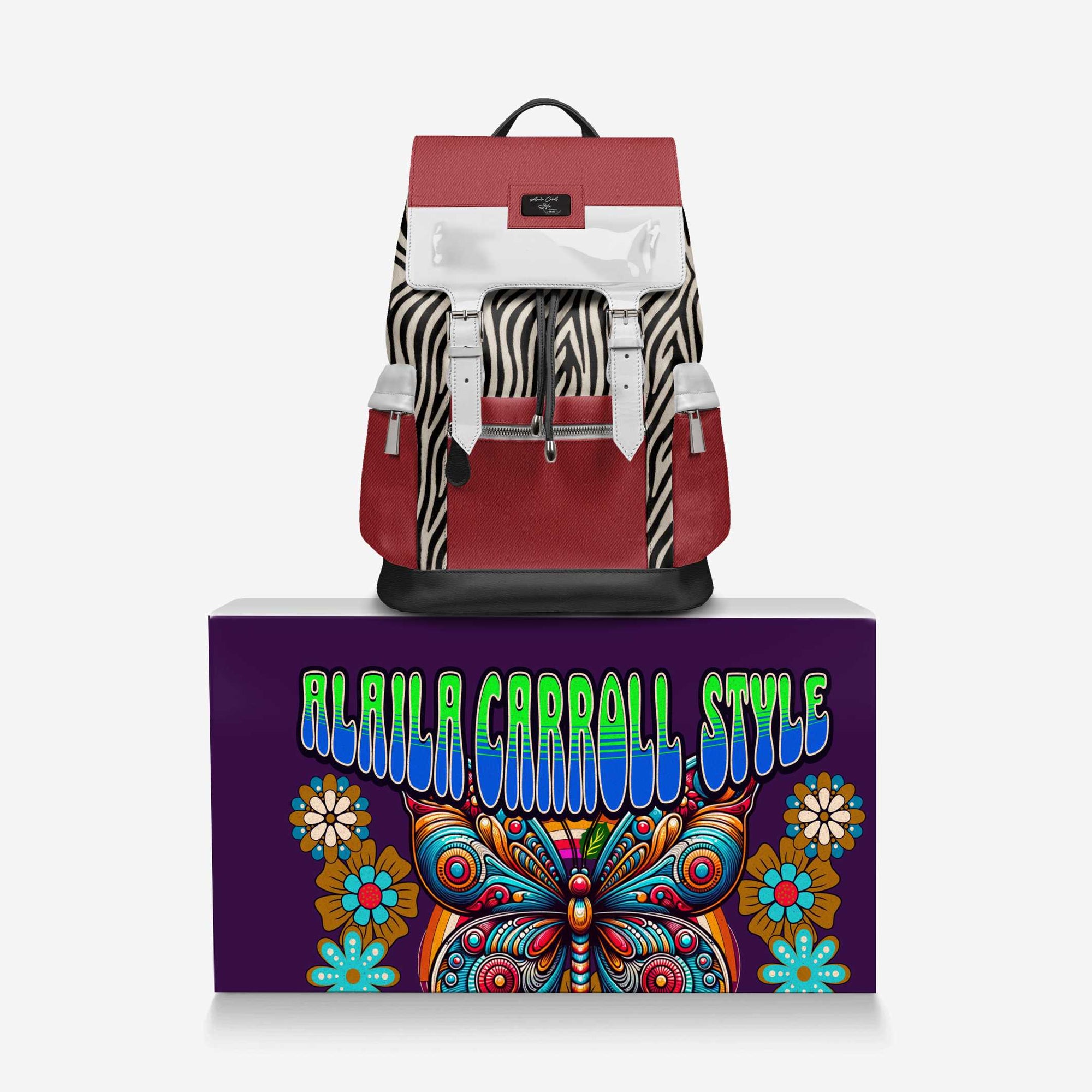 VINTAGE LUXE BACKPACK Red, Black & Zebra