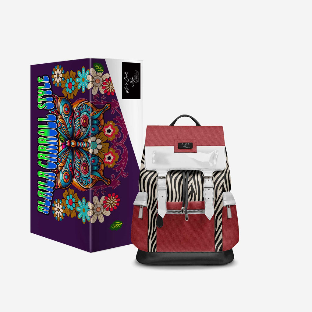 VINTAGE LUXE BACKPACK Red, Black & Zebra