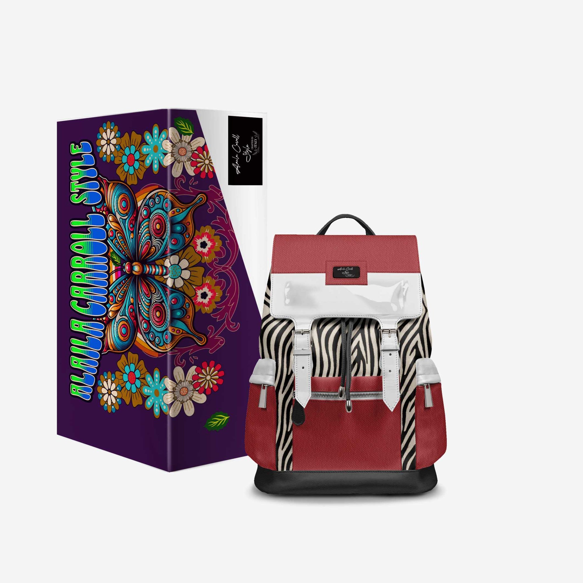 VINTAGE LUXE BACKPACK Red, Black & Zebra