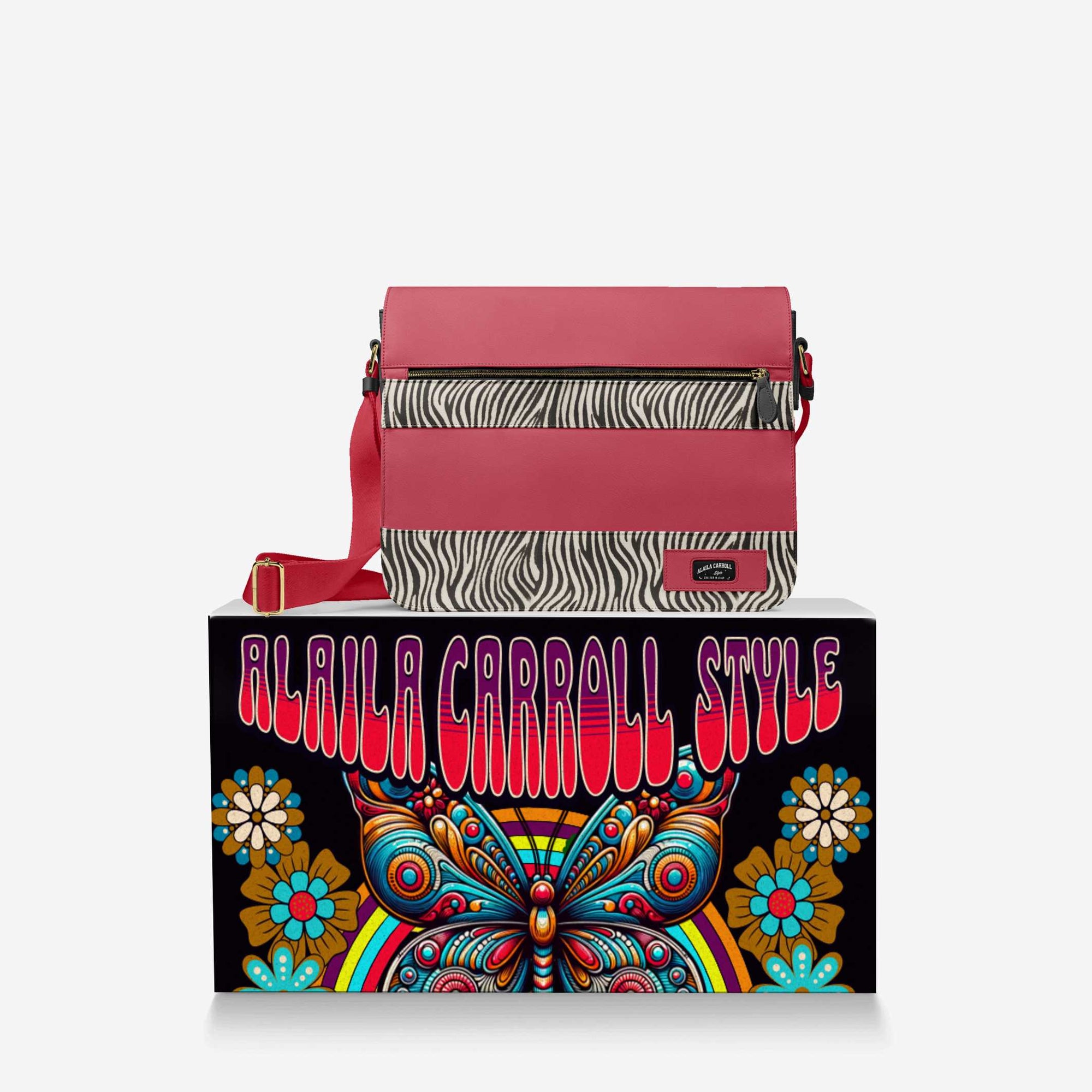 DESIGNER LUXURY URBAN MESSENGER BAG – Red, Black, & Zebra