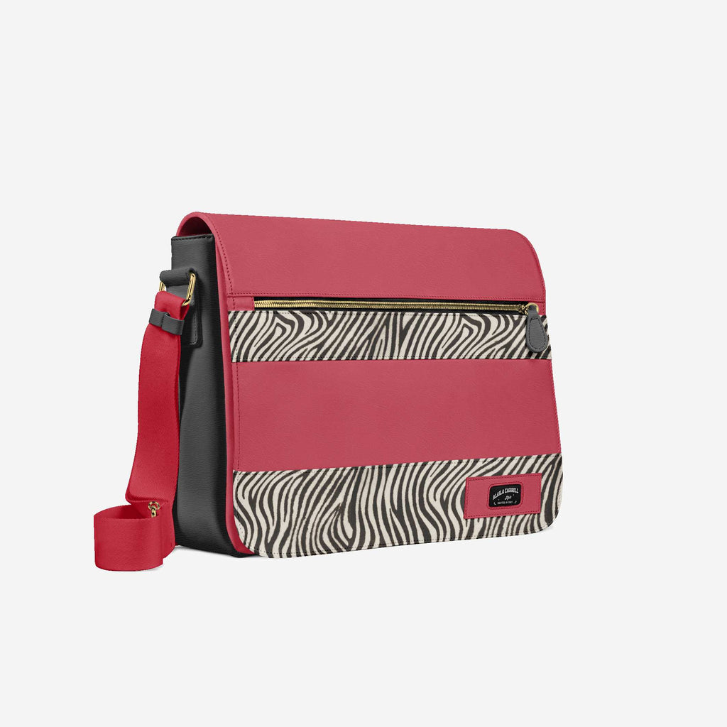 DESIGNER LUXURY URBAN MESSENGER BAG – Red, Black, & Zebra