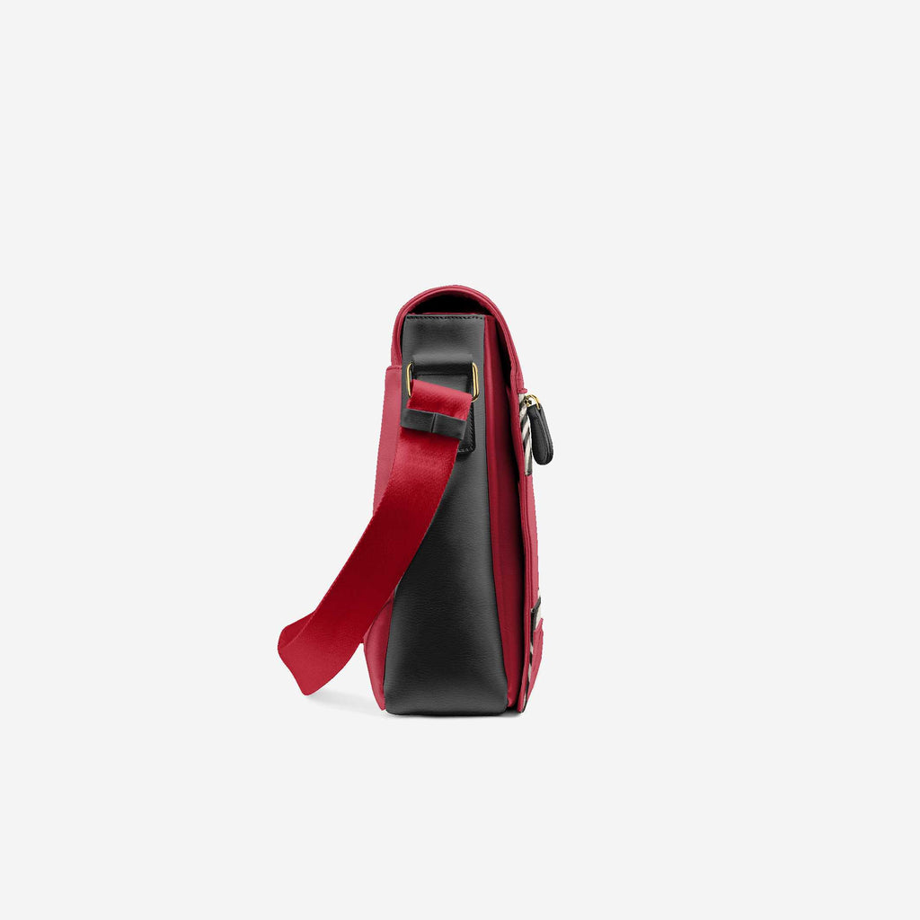DESIGNER LUXURY URBAN MESSENGER BAG – Red, Black, & Zebra
