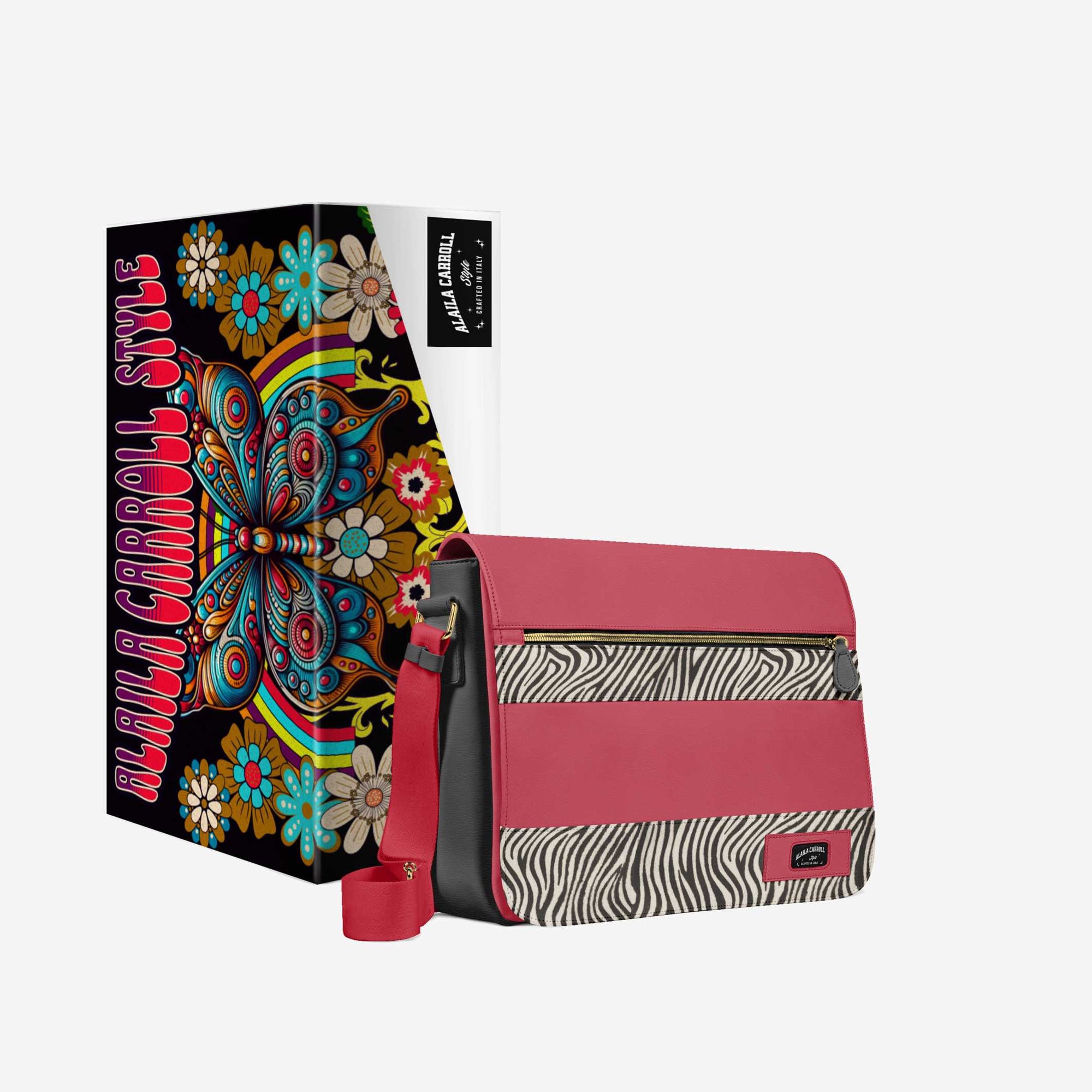 DESIGNER LUXURY URBAN MESSENGER BAG – Red, Black, & Zebra