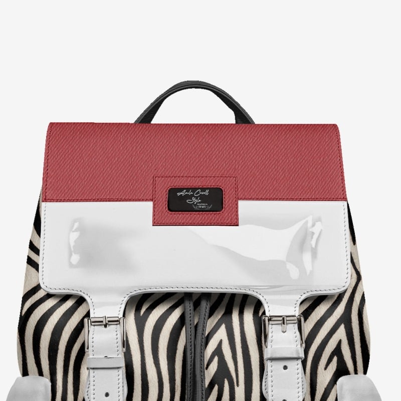 VINTAGE LUXE BACKPACK Red, Black & Zebra
